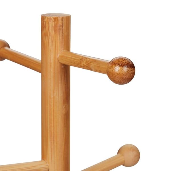 Relaxdays bambuhållare för muggar, 6 grenar, höjd 35 cm, även stöd för charkuterier eller pretzel, muggträd, naturlig