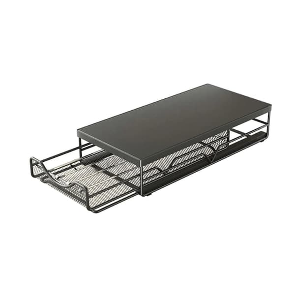 Kaffekapselopbevaringsskuffe, rummer 40 kapsler, kompakt design, glat glidende skuffe,sort