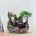 Miniatyrbild 3 av 4: Bordbrunn, Färgglada LED-lampor, Modern design i furu, Kompakt storlek