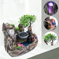Miniatyrbild 2 av 4: Bordbrunn, Färgglada LED-lampor, Modern design i furu, Kompakt storlek