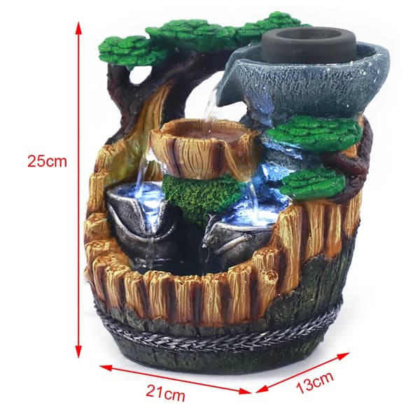 Feng Shui-fontæne, resinmateriale, skrivebordsrockery-ornament