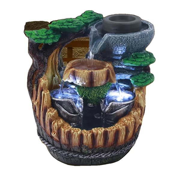 Feng Shui-fontæne, resinmateriale, skrivebordsrockery-ornament