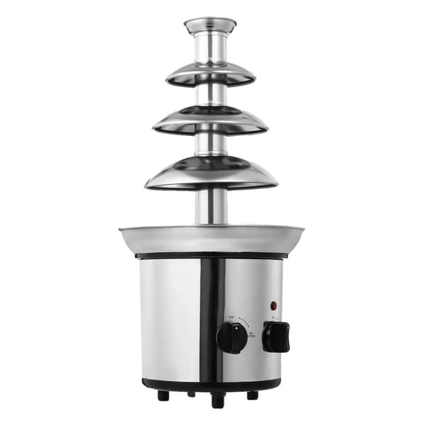 Chokoladefontæne, 4 lag, rustfrit stål, 1,8L kapacitet,Sølv
