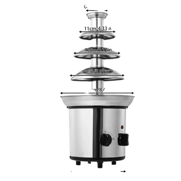 Chokladfontän, 170W effekt, 1,8L kapacitet, rostfritt stål,Silver