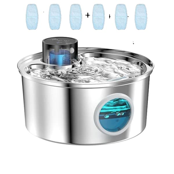 Automatisk husdjursdryckfontän, batteridriven, justerbar vattenutgång, hållbar plast,Pet Vatten 6chip