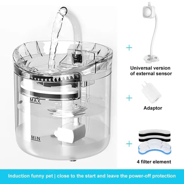 Vandfontæne, Automatisk Filter, Stille Pumpe,Smart induktion D, EU-adapter