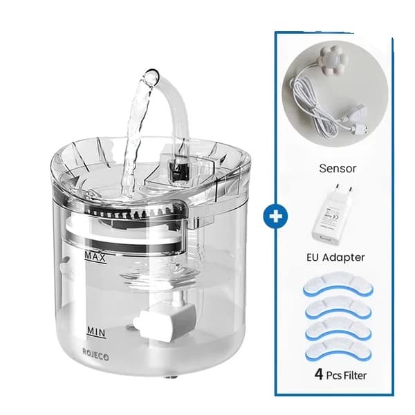 Automatisk Kat Vandfontæne, Stille Pumpe, To Vandstrømsindstillinger,2L, Sensor Kit 2