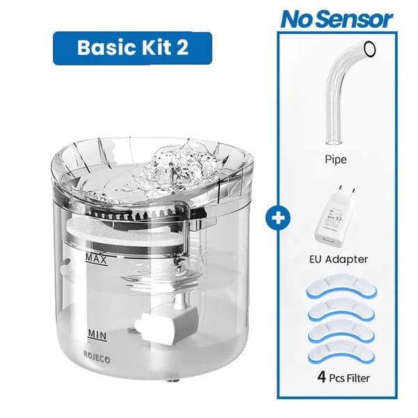 Automatisk Kat Vandfontæne, Stille Pumpe, To Vandstrømsindstillinger,Basis Sæt 2, 2L