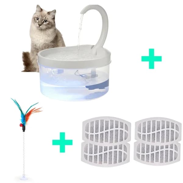 Pet Vandfontæne, Svanehals Design, LED Lys,C, 2L