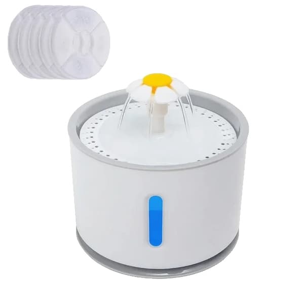 Pet Vandfontæne, Automatisk Betjening, LED Lys,2.4L P med 5 filter, 2.4L