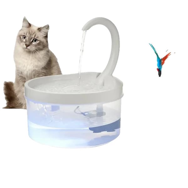 Pet Vandfontæne, Svanehals Design, LED Lys,2L, A
