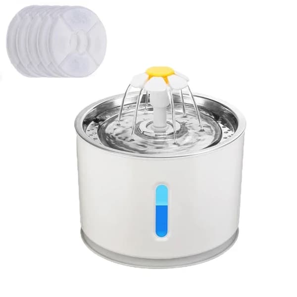 Pet Vandfontæne, Automatisk Betjening, LED Lys,2.4L, 2.4L S med 5 filter