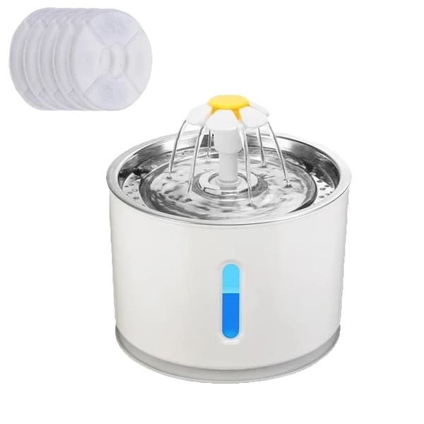 Pet Vandfontæne, Automatisk Betjening, LED Lys,2.4L, 2.4L S med 5 filter