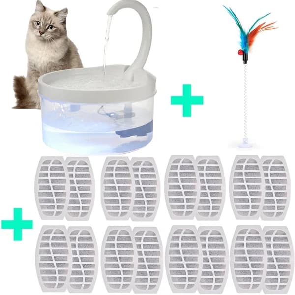 Pet Drikkefontæne, Automatisk Slukning, LED Lys,Vandfontæne-16, 2L