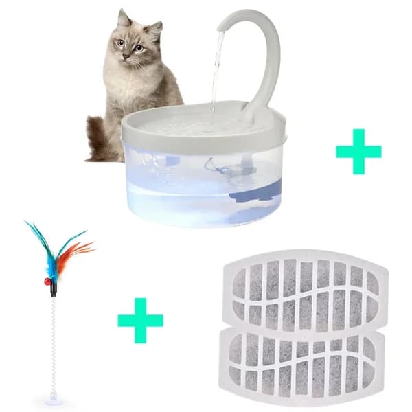 Pet Drikkefontæne, Automatisk Slukning, LED Lys,2L, Vandfontæne-2
