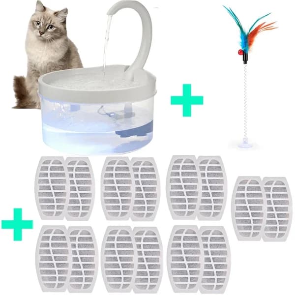 Pet Drinking Fountain, Automatisk avstängning, LED-lampa,2L, Vattenfontän-14