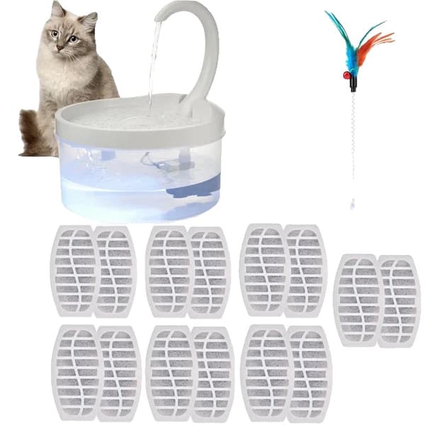 Pet Drinking Fountain, Automatisk avstängning, LED-lampa,2L, Vattenfontän-14
