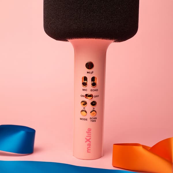 Maxlife Trådløs Karaoke Mikrofon med Højttaler - Pink