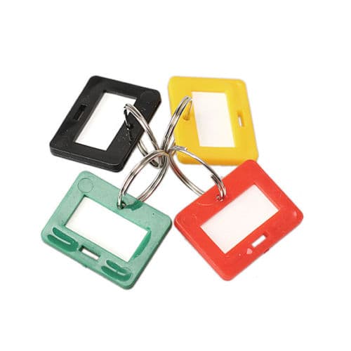 Nyckelring med namnbricka [Rektangel] - 4-pack - Flera färgval 4st Gul