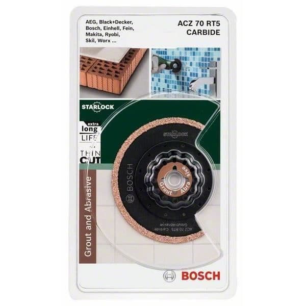 Segmenterad blad - BOSCH - ACZ 70 RT5 - Hårdmetall - Minskad vibration - Curved-Tec-teknik