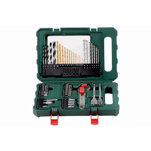 Tillbehörslåda - METABO - 55 delar - 14 HSS-TIN metallborr - hårdmetallsten, trä och S2 bits