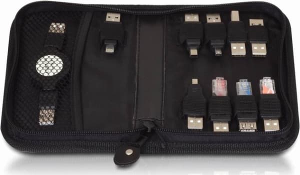 DeLOCK Kaapelilaukku, USB, headset-jousirullakaapelit + adaptereita