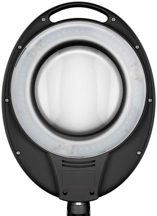 Goobay LED-förstoringslampa med klämma, 8 W, svart 650 lm, 127 mm kristallglaslins, 1,75x förstoring, 3 dioptrier