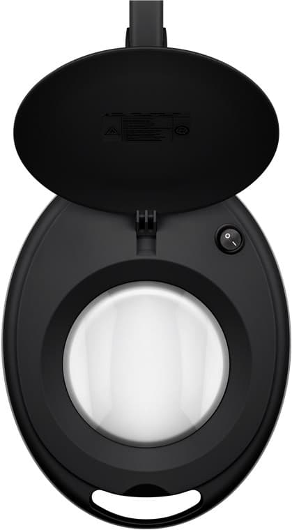 Goobay LED-förstoringslampa med klämma, 8 W, svart 650 lm, 127 mm kristallglaslins, 1,75x förstoring, 3 dioptrier