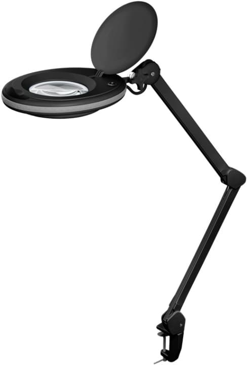Goobay LED-forstørrelseslampe med klips, 8 W, svart 650 lm, 127 mm krystallglasslinse, 1,75x forstørrelse, 3 dioptrier Sort