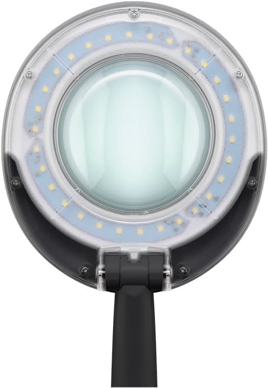 Goobay LED-förstoringslampa med stativ, 6 W, svart 450 lm, 100 mm glaslins, 1,75x förstoring, 3 dioptrier