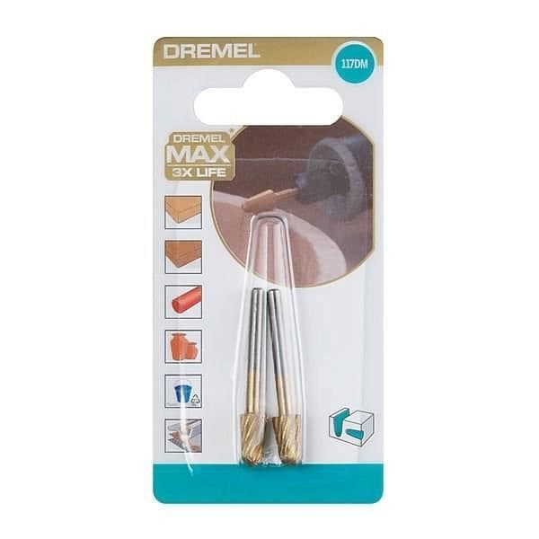 Set med 2 st Dremel Max 117 höghållfasta höghastighetstålskärare - ø 6,4 mm rund spets