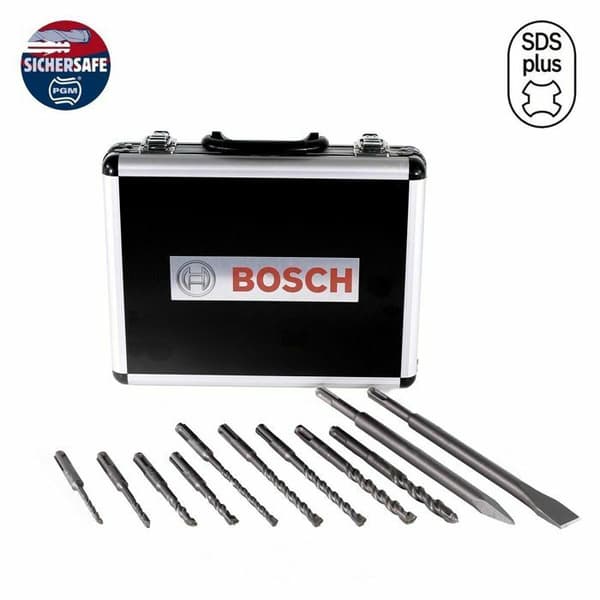 Låda med 11 delar - BOSCH - SDS Plus-3 - Höglegerat stål - Slitstyrka - För betong