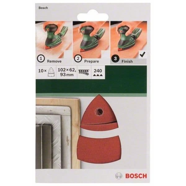 Slipskivor - BOSCH - Multi krok och ögla - 10 stycken - 102x62,93 mm - Snabbslipning