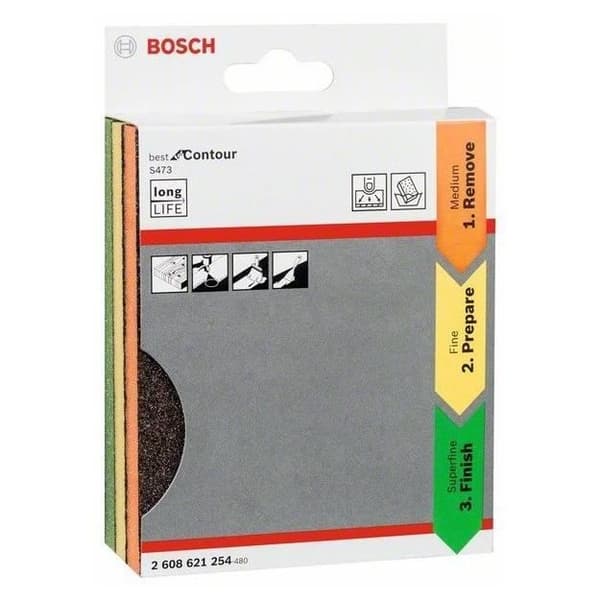 BOSCH Set med 3 slipplattor