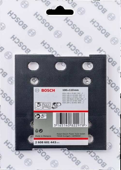 Slipplatta 110 x 100 mm, med kardborresystem Bosch tillbehör 2608601443