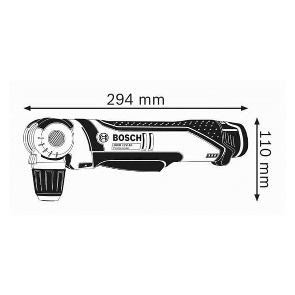 Vinkelborrmaskin 12V - BOSCH - GWB 12V-10 - Vridbar huvud - Användarkomfort - Kompatibel 12V