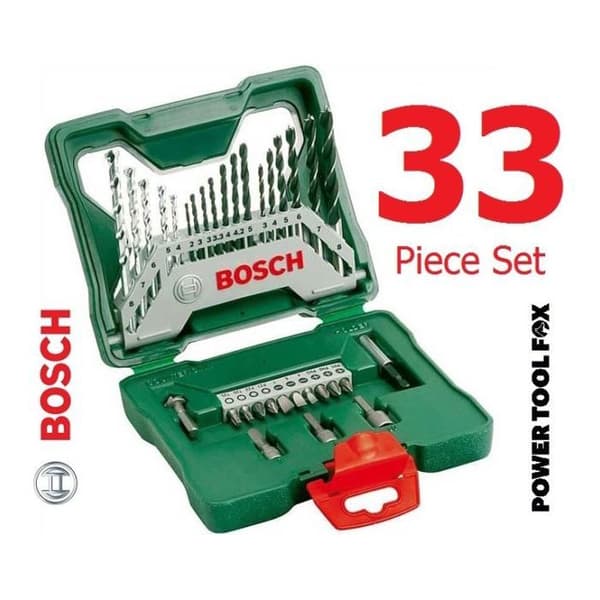 X-Line titanlåda med 33 delar - BOSCH - 7 HSS-R metallborrar Ø 2-5 mm - Skruv - Pansar för många ändamål