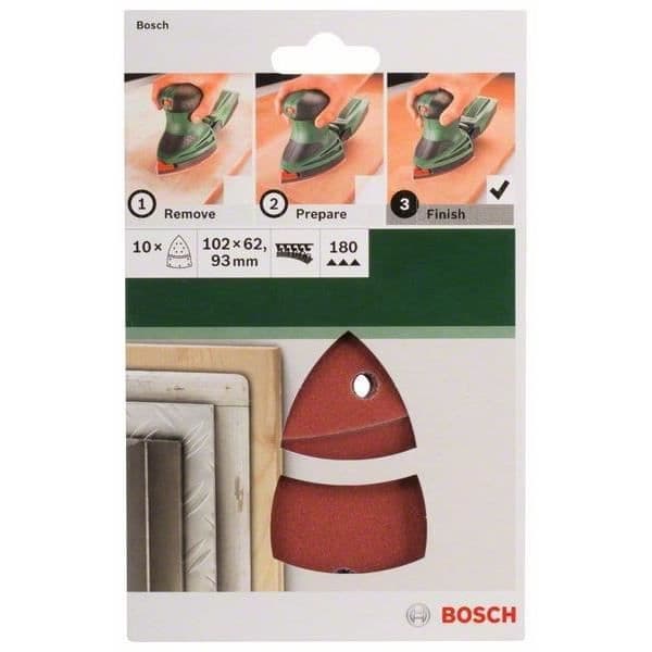 Slipskivor - BOSCH - Multi auto - 102x62,93 mm - Set med 10 delar - Snabbslipning