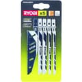Miniatyrbild 1 av 2: RYOBI - 5-bladigt sticksågskort "FLUSHCUT" trä 10 TPI, fretwork 14 TPI, omvänt 10 TPI - RAK05JSBFC
