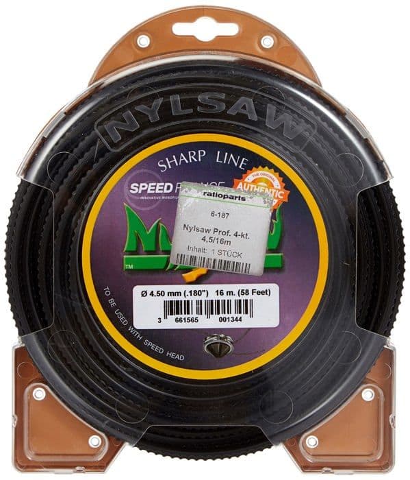 Tillbehör till verktygsmaskiner - Ratioparts förbrukningsmaterial för verktygsmaskiner - 006 187 - 4-delad nylontråd 4,5 mm Nylon 16 m Svart
