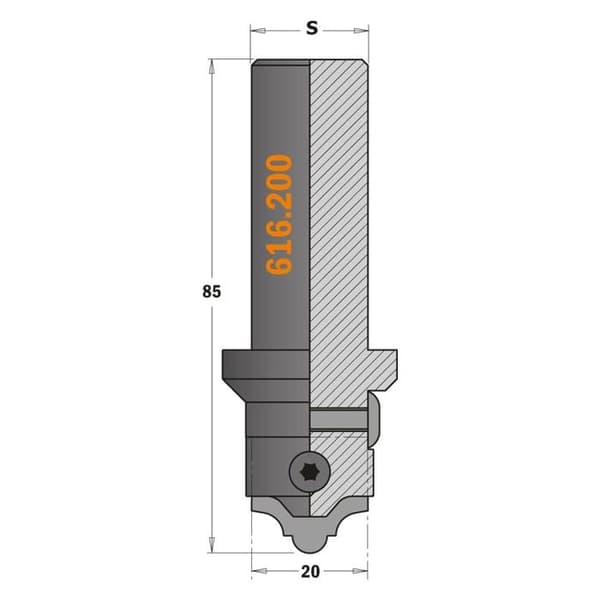 Cmt orange verktyg - 616.022 - CMT - Cuchilla perfilada para mdf (fresa 616.200)