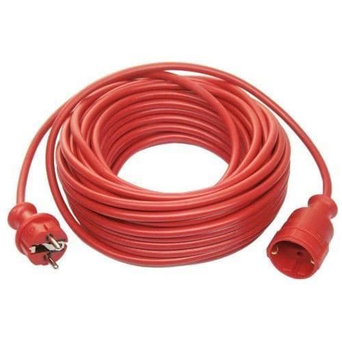Förlängningssladd - as-Schwabe - 51160 - Röd PVC-kabel - 20m - Inomhus / IP20