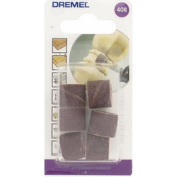 Set med 6 DREMEL 408 slipband - Diameter 13 mm - Korn 60 - För flerfunktionsverktyg