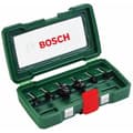 Miniatyrbild 1 av 2: Låda med 6 st BOSCH hårdmetallfräsar - 6 mm skaft - för spårning och profilering