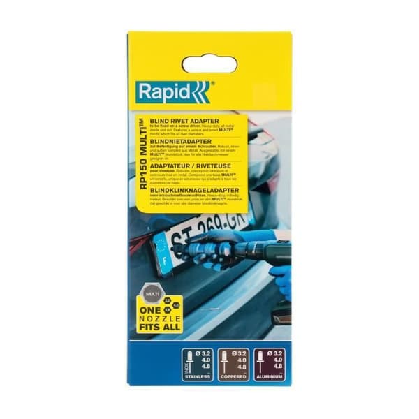 Rivetsadapter - RAPID - RP150 MULTI - Alu och rostfritt stål för skruvdragare - Låda