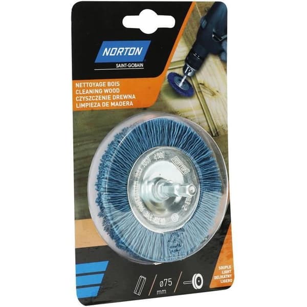 Blå nylon cirkulär borste 75 Norton