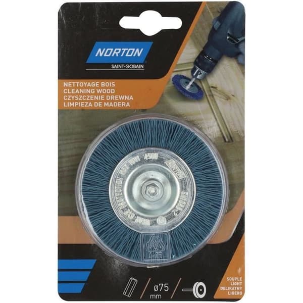 Blå nylon cirkulär borste 75 Norton