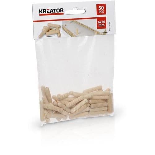 50 träpluggar 6 / 30 mm kreator-krt110101