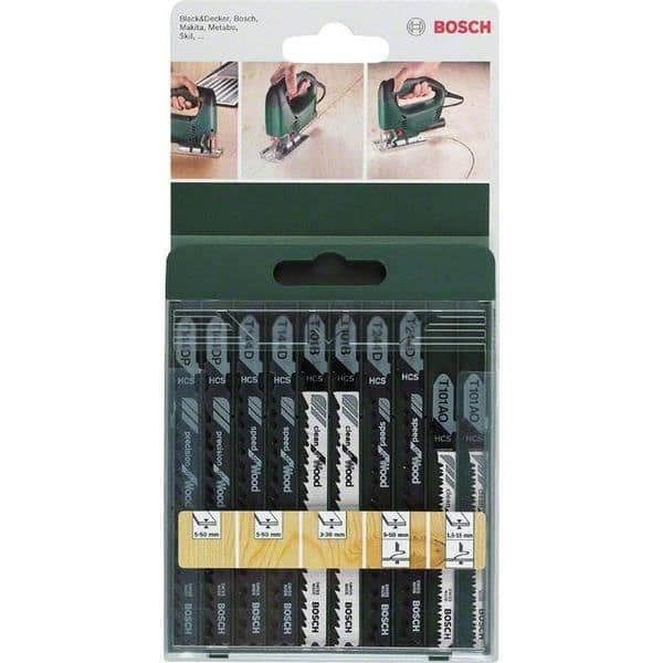 Sticksågsblad - BOSCH - 10 delar - T-formad beslag - Stål - Träkapning