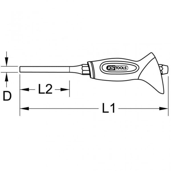KS TOOLS 156.0213 Åttakantiga polerade pinnstansar 4mm längd 150mm